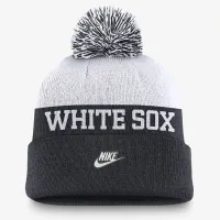 Chicago цвет белый Sox Rewind Peak мужские Nike MLB Cuffed Pom Beanie синий