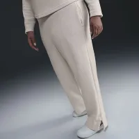 Nike Sportswear Phoenix Plush женская С высокой Талией Wide-Leg Cozy Fleece Pants (большие размеры) цвет коричневый