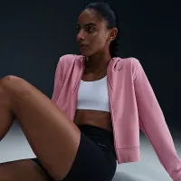 Nike Dri-FIT One жіноча Full-Zip French Terry Толстовка з капюшоном Pink