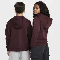 Nike Sportswear Club Fleece Big детские Full-Zip Толстовка с капюшоном цвет красный
