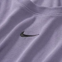 Nike Sportswear Chill Knit женская Tight Cropped Mini-Rib Tank Top цвет фиолетовый
