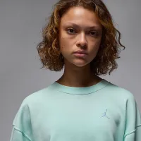 Nike Jordan Brooklyn Fleece жіноча French Terry Crew-Neck світшот колір зелений