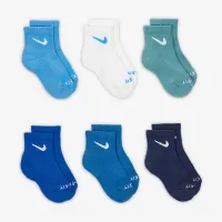 Nike Dri-FIT Performance Basics Little дитячі Quarter шкарпетки (6 пар) блакитний