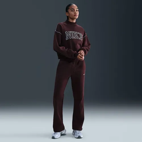 Nike Sportswear Phoenix Fleece жіноча Mid-Rise Open-Hem Pants колір червоний