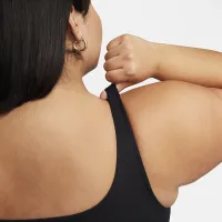 Nike Zenvy Rib женская Light-Support Non-Padded Longline Sports Bra (большие размеры) цвет черный
