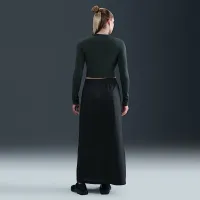 Nike Sportswear Chill Knit женская Slim Long-Sleeve Cropped Top цвет зеленый