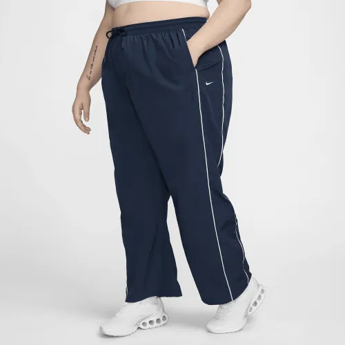 Nike Windrunner жіноча З високою талією Woven Open-Hem Pants (великі розміри) блакитний