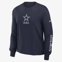 Dallas Cowboys Boxy женская Nike NFL Long-Sleeve футболка синий