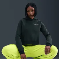 Nike Sportswear Phoenix Fleece жіноча Shrunken Толстовка з капюшоном колір зелений
