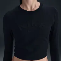 Nike Sportswear Chill Knit жіноча Slim Cropped футболка колір чорний