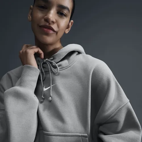 Nike Sportswear Phoenix Fleece женская Over-оверсайз Pullover Толстовка с капюшоном цвет зеленый