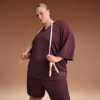 NikeSKIMS Airy жіноча оверсайз V-Neck футболка колір червоний