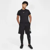 Nike Pro Big детские (для мальчиков) Dri-FIT Short-Sleeve Top (Extended Size) цвет черный