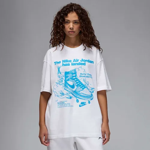 Nike Jordan жіноча оверсайз Graphic футболка колір білий