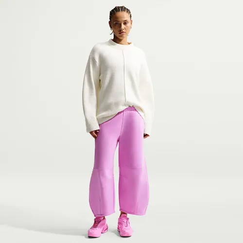 Nike Sportswear Phoenix Fleece жіноча Loose Mid-Rise Barrel Pants колір фіолетовий