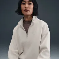 Nike Sportswear Phoenix Fleece женская оверсайз 1/4-Zip Long свитшот цвет коричневый