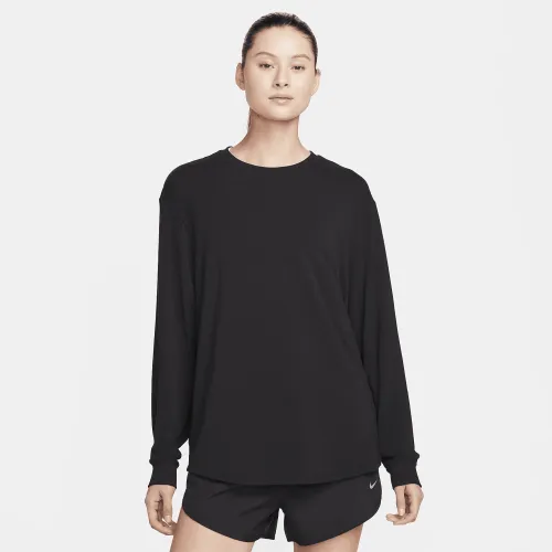 Nike One Relaxed жіноча Dri-FIT Long-Sleeve Top колір чорний