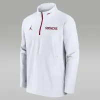Oklahoma Sooners Sideline Coach чоловічі Nike College 1/2-Zip Hooded Куртка колір білий