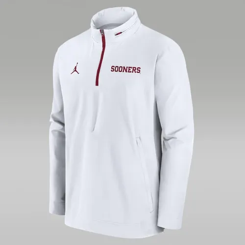 Oklahoma Sooners Sideline Coach чоловічі Nike College 1/2-Zip Hooded Куртка колір білий