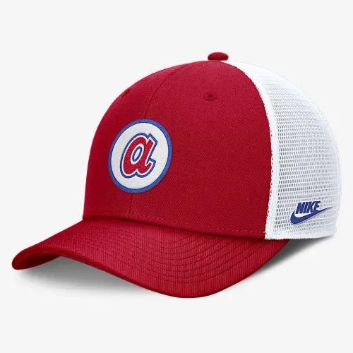 Atlanta Braves Cooperstown Rise мужские Nike Dri-FIT MLB Trucker Adjustable Hat цвет красный
