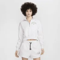 Nike Sportswear Phoenix Fleece жіноча 1/2-Zip Cropped світшот колір коричневий