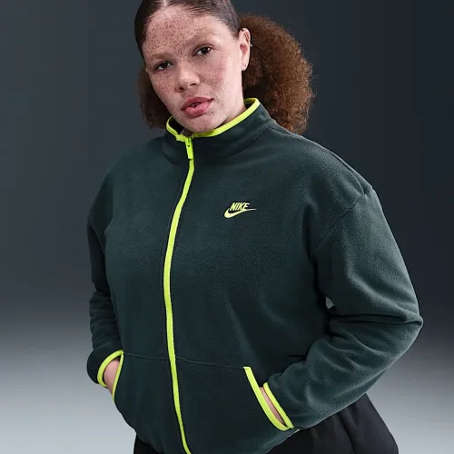 Nike Sportswear Club Fleece женская Loose Cozy Track Куртка (большие размеры) цвет зеленый