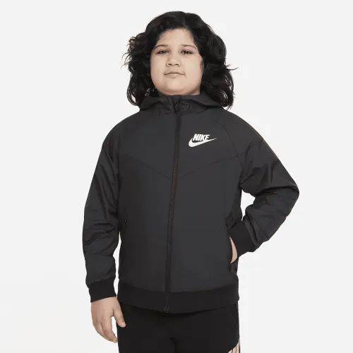 Nike Sportswear Windrunner Big детские (для мальчиков) Loose Hip-Length Hooded Куртка (Extended Size) цвет черный