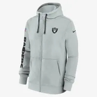 Las Vegas Raiders Sideline Team Issue Club чоловічі Nike Full Zip Толстовка з капюшоном колір сірий