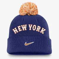 New York Mets Peak чоловічі Nike MLB Cuffed Pom Beanie блакитний