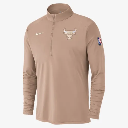 Chicago Bulls City Edition чоловічі Nike Dri-FIT NBA 1/2-Zip Long-Sleeve Top колір коричневий