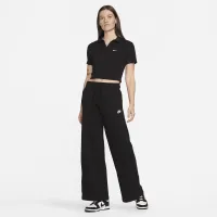 Nike Sportswear Essential жіноча Short-Sleeve Polo Top колір чорний