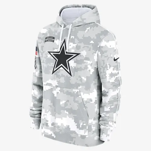 Dallas Cowboys Salute to Service Primary Edge Club чоловічі Nike NFL Pullover Толстовка з капюшоном колір білий
