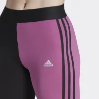 Лосины adidas Essentials 3-Stripes Colorblock хлопковыеHJ9477 - черно-розовые
