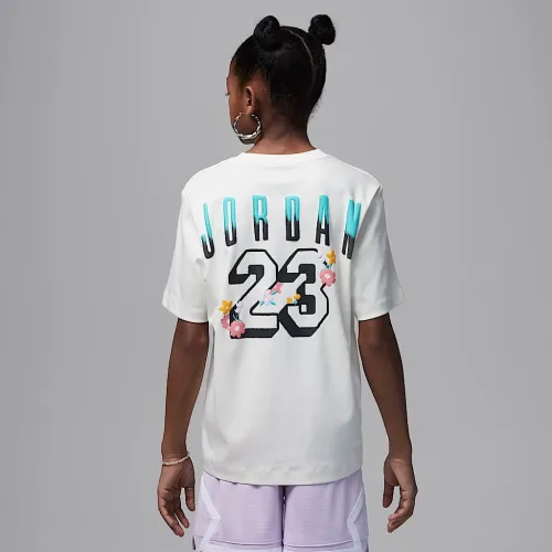 Nike Jordan Big детские Summer Bloom оверсайз футболка цвет коричневый