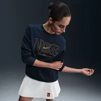 Nike Sportswear Club Fleece женская Pullover Crew-Neck свитшот синий