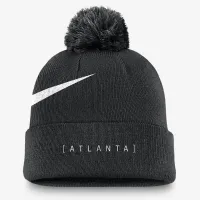 Atlanta Braves Peak чоловічі Nike MLB Cuffed Pom Beanie колір чорний