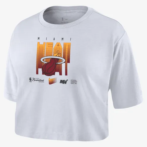 Miami Heat Courtside женская Nike NBA Cropped футболка цвет белый