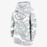 Kansas City Chiefs Salute to Service Primary Edge Club жіноча Nike NFL Pullover Толстовка з капюшоном колір білий