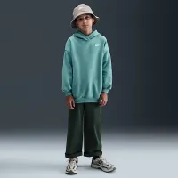 Nike Sportswear Club Fleece Big детские оверсайз Pullover Толстовка с капюшоном цвет зеленый