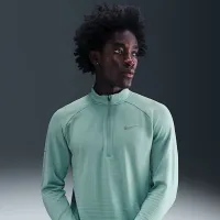 Nike Stride мужские Therma-FIT Repel Winterized 1/2-Zip Running Top цвет зеленый