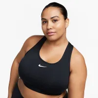 Nike Swoosh Medium Support женская Padded Sports Bra (большие размеры) цвет черный
