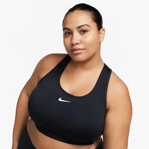 Nike Swoosh Medium Support жіноча Padded Sports Bra (великі розміри) колір чорний