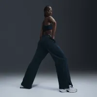 Nike Sportswear Phoenix Fleece женская С высокой Талией Wide-Leg Logo Pants синий