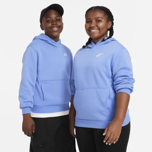 Nike Sportswear Club Fleece Big дитячі Pullover Толстовка з капюшоном (Extended Size) блакитний