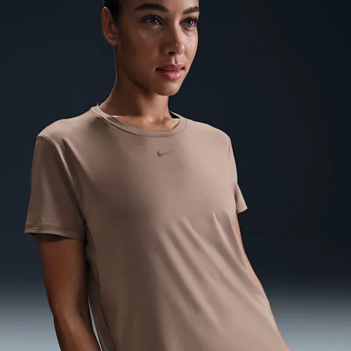 Nike One Classic жіноча Dri-FIT Short-Sleeve Top колір коричневий