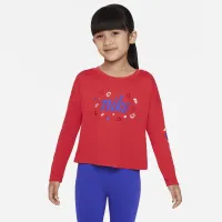 Nike Little детские Long Sleeve Cropped Leopard Top цвет красный