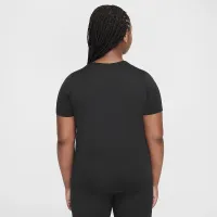 Nike One Big детские (Girls') Dri-FIT Short-Sleeve тренировочные Top (Extended Size) цвет черный