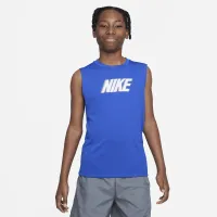 Nike Dri-FIT Multi+ Big детские (для мальчиков) Sleeveless тренировочные Top синий