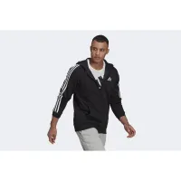 Кофта/футболка adidas Essentials Fleece 3-Stripes Full-Zip Толстовка с капюшоном GK9051 -  Черная