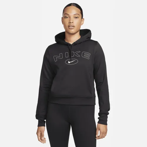 Nike Therma-FIT One женская Pullover Graphic Толстовка с капюшоном цвет черный